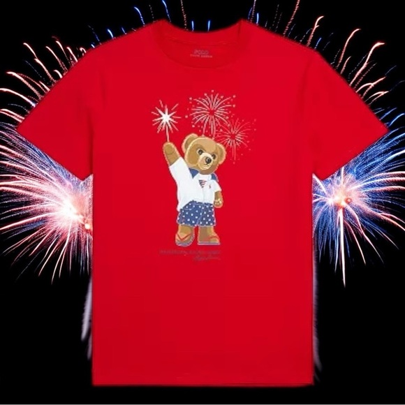 Polo Ralph Lauren Fourth of July Big Boys Big Pony Logo Jersey T-Shirt Size 2T - Picture 1 of 7